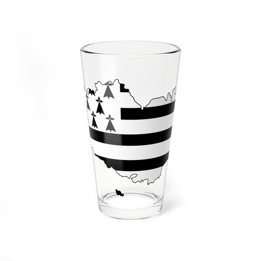 Flag map of Brittany Bretagne (France) Pint Glass 16oz