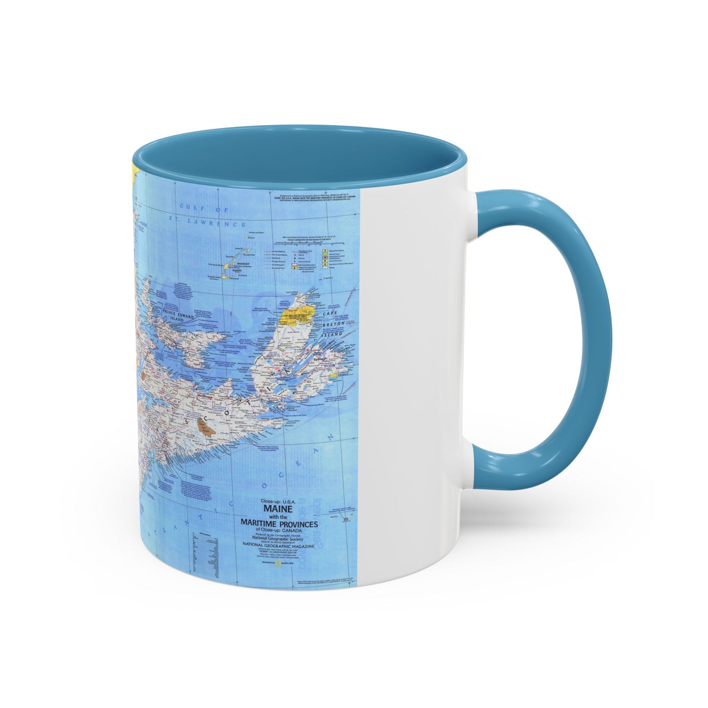 Canada - Maine, with the Maritime Provinces 1 (1975) (Map) Accent Coffee Mug