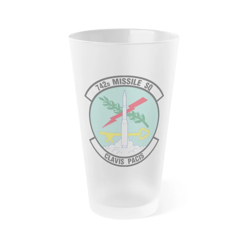 742 Missile Squadron AFGSC (U.S. Air Force) Frosted Pint Glass 16oz-16oz-Frosted-Go Mug Yourself