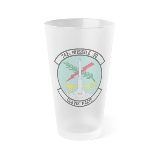 742 Missile Squadron AFGSC (U.S. Air Force) Frosted Pint Glass 16oz-16oz-Frosted-Go Mug Yourself