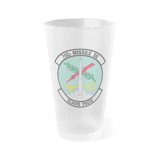 742 Missile Squadron AFGSC (U.S. Air Force) Frosted Pint Glass 16oz 16oz Frosted - Go Mug Yourself