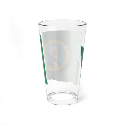 Flag map of Washington (United States) Pint Glass 16oz