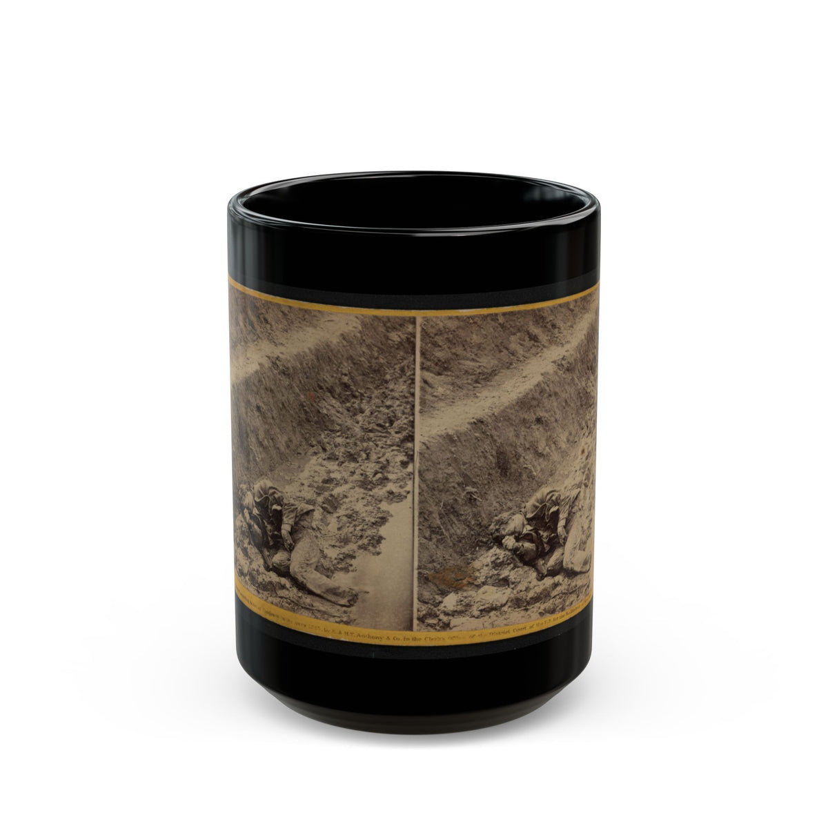 A Dead Rebel Soldier, As He Lay In The Trenches Of Fort Mahone, Called By The Soldiers,  Fort Damnation  ... (U.S. Civil War) Black Coffee Mug