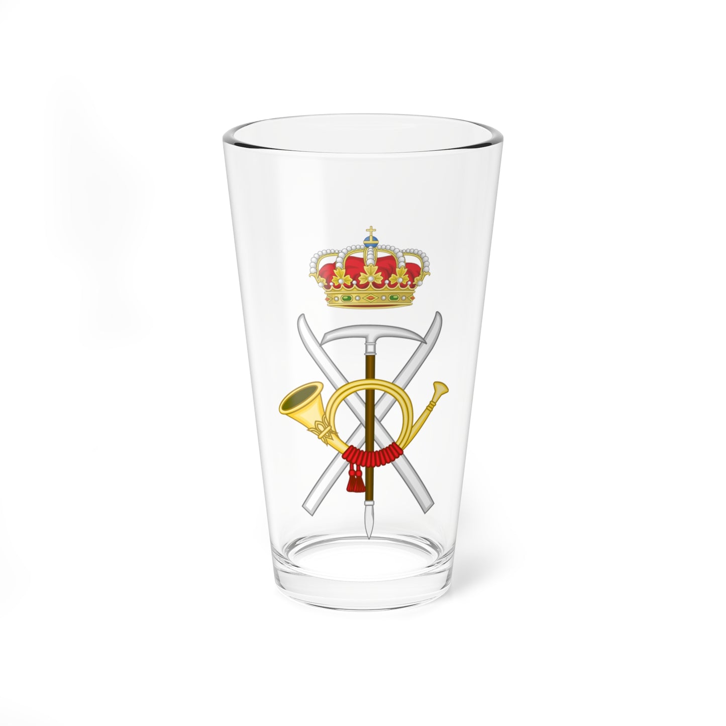 Emblem of the Spanish Army Mountain Forces (Spain) (Coat of Arms) Pint Glass 16oz