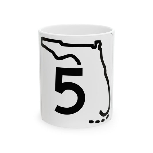Florida 5 1955 (Florida) (Road Sign) White Coffee Mug
