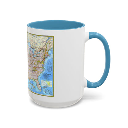 USA - The United States (1982) (Map) Accent Coffee Mug