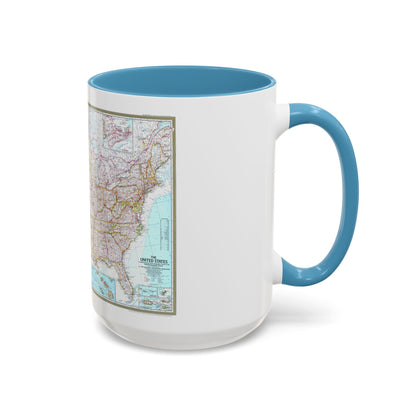 USA - The United States (1968) (Map) Accent Coffee Mug