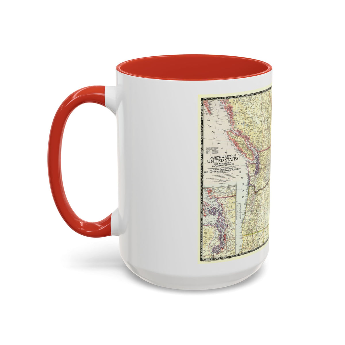 USA - Northwestern (1950) (Map) Accent Coffee Mug