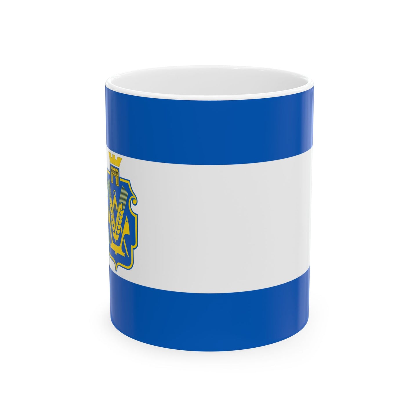 Flag of Kherson Oblast Ukraine - White Coffee Mug