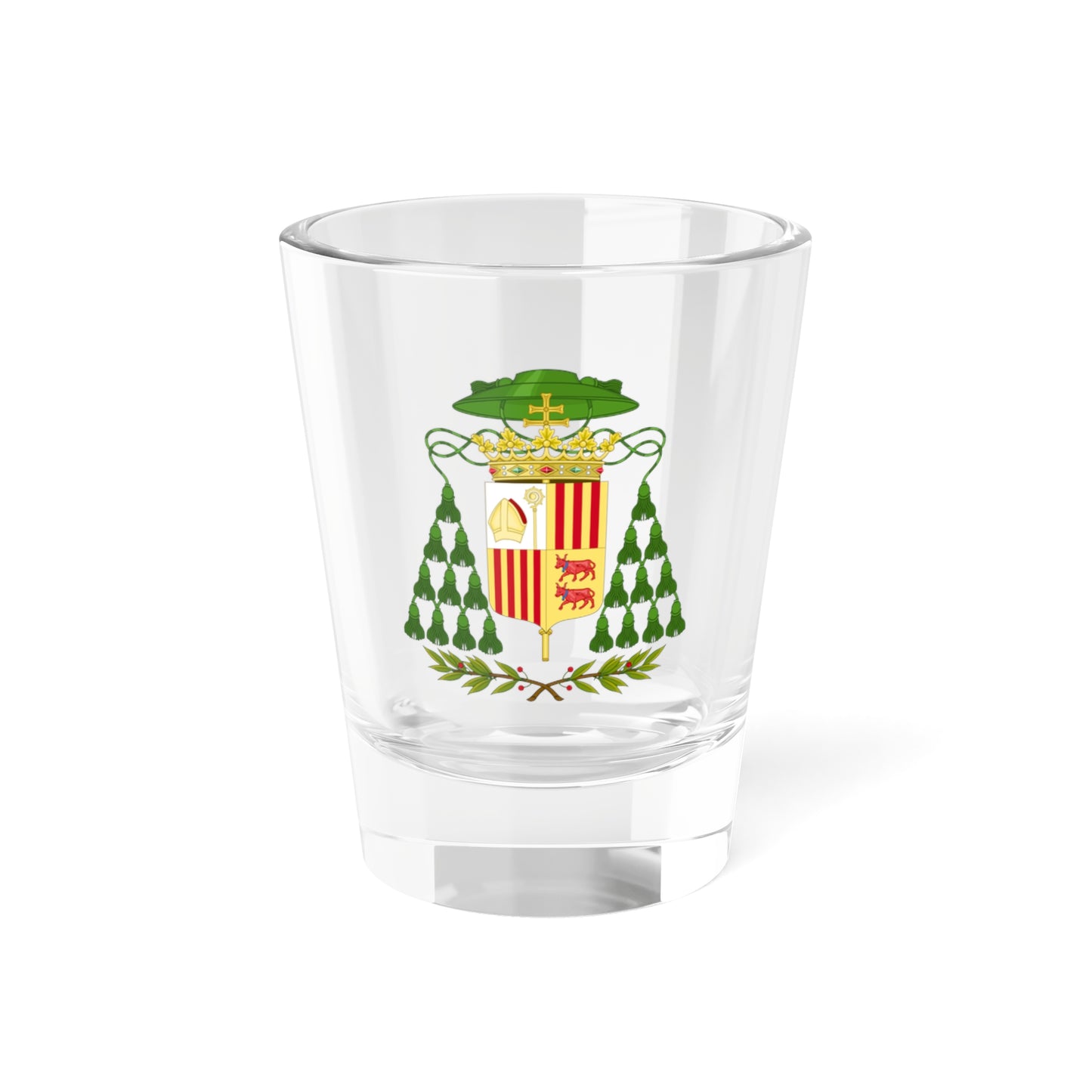 Historical Coat of Arms of Ecclesiastic Co-Prince of Andorra - Shot Glass 1.5oz