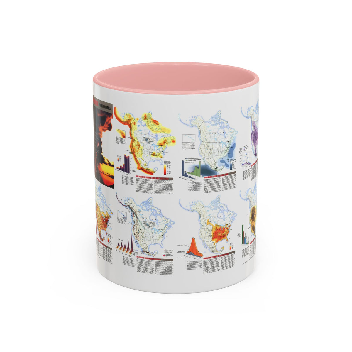 North America - Natural Hazards (1998) (Map) Accent Coffee Mug
