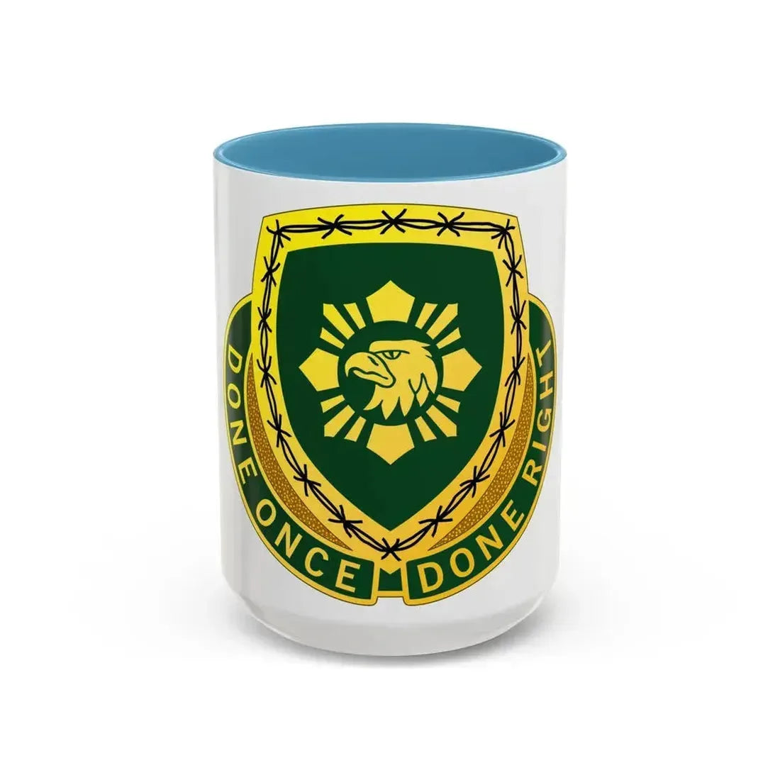744 Military Police Battalion (U.S. Army) Accent Coffee Mug 15oz Light Blue - Go Mug Yourself