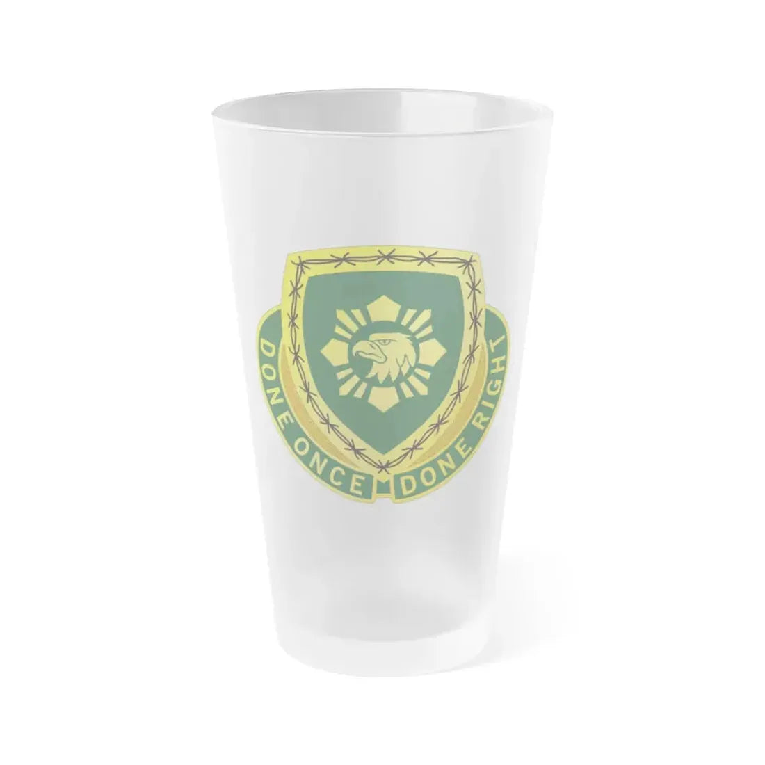 744 Military Police Battalion (U.S. Army) Frosted Pint Glass 16oz Default Title - Go Mug Yourself