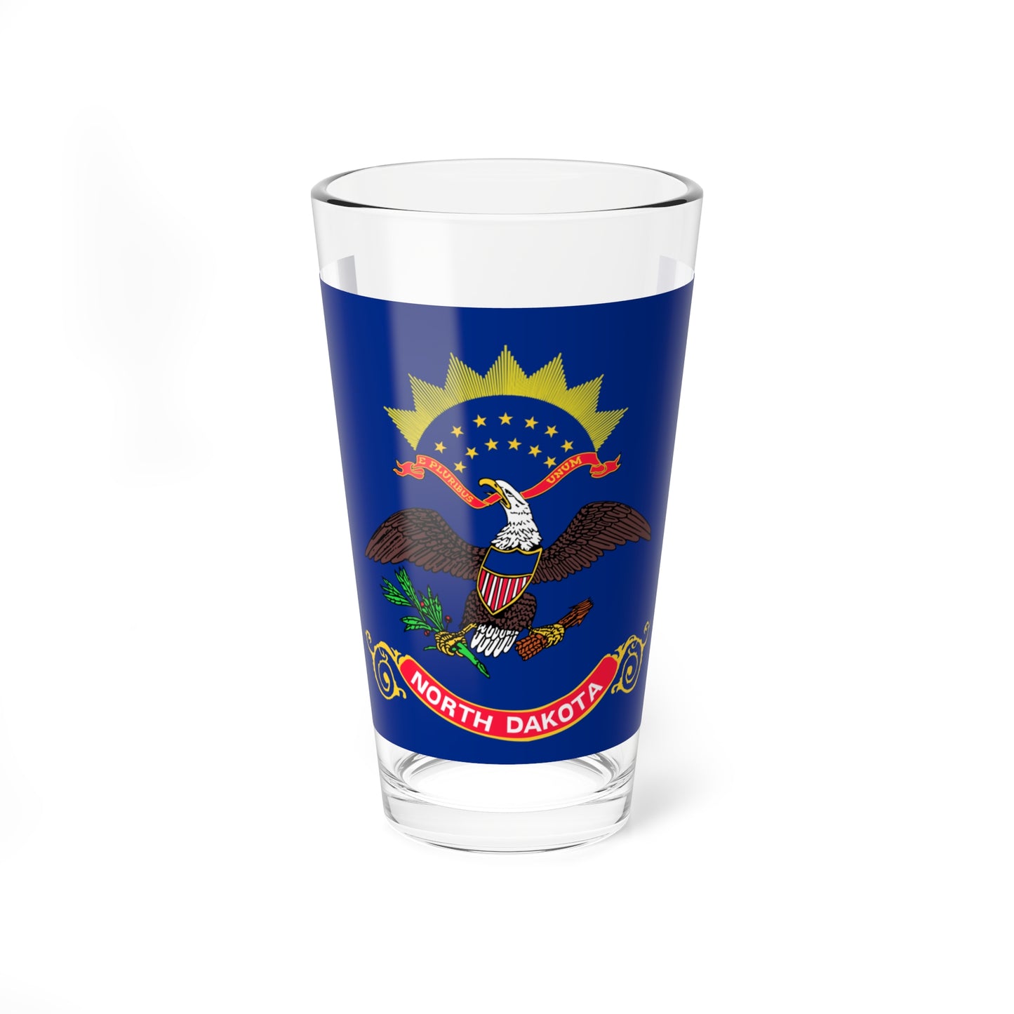Flag of North Dakota 3-2 (United States) Pint Glass 16oz
