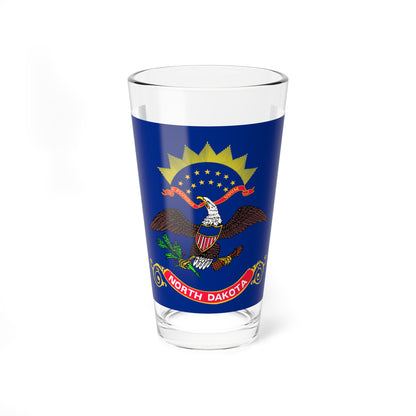 Flag of North Dakota 3-2 (United States) Pint Glass 16oz