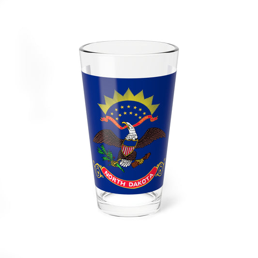 Flag of North Dakota 3-2 (United States) Pint Glass 16oz