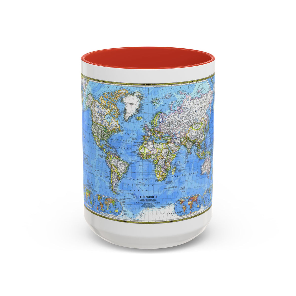 World Map (1981) (Map) Accent Coffee Mug