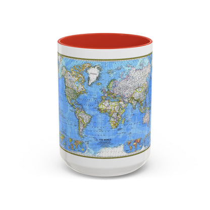World Map (1981) (Map) Accent Coffee Mug