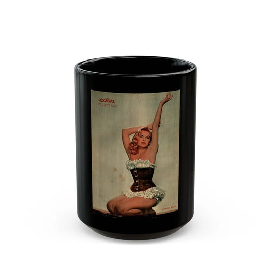 Leslie Parrish #128 (Vintage Female Icon) Black Coffee Mug-15oz-Go Mug Yourself