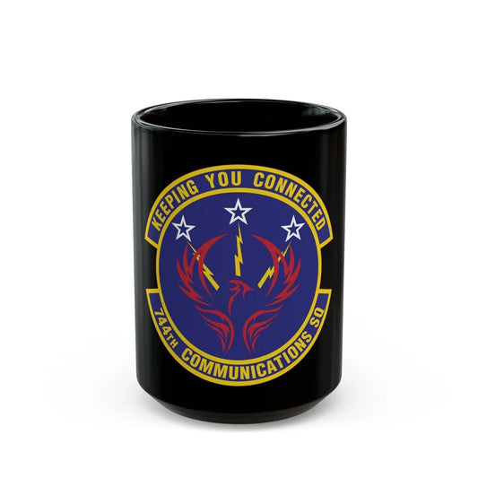 744th Communications Squadron (U.S. Air Force) Black Coffee Mug-15oz-Go Mug Yourself