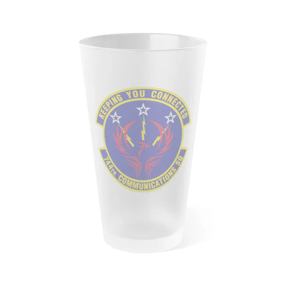 744th Communications Squadron (U.S. Air Force) Frosted Pint Glass 16oz-16oz-Frosted-Go Mug Yourself