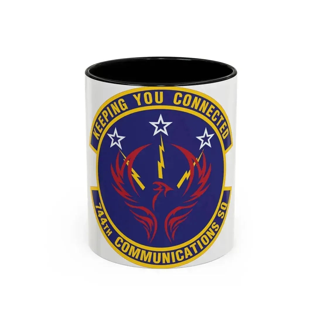 744th Communications Squadron (U.S. Air Force) Accent Coffee Mug 11oz Black - Go Mug Yourself