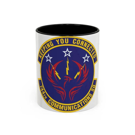 744th Communications Squadron (U.S. Air Force) Accent Coffee Mug 11oz Black - Go Mug Yourself
