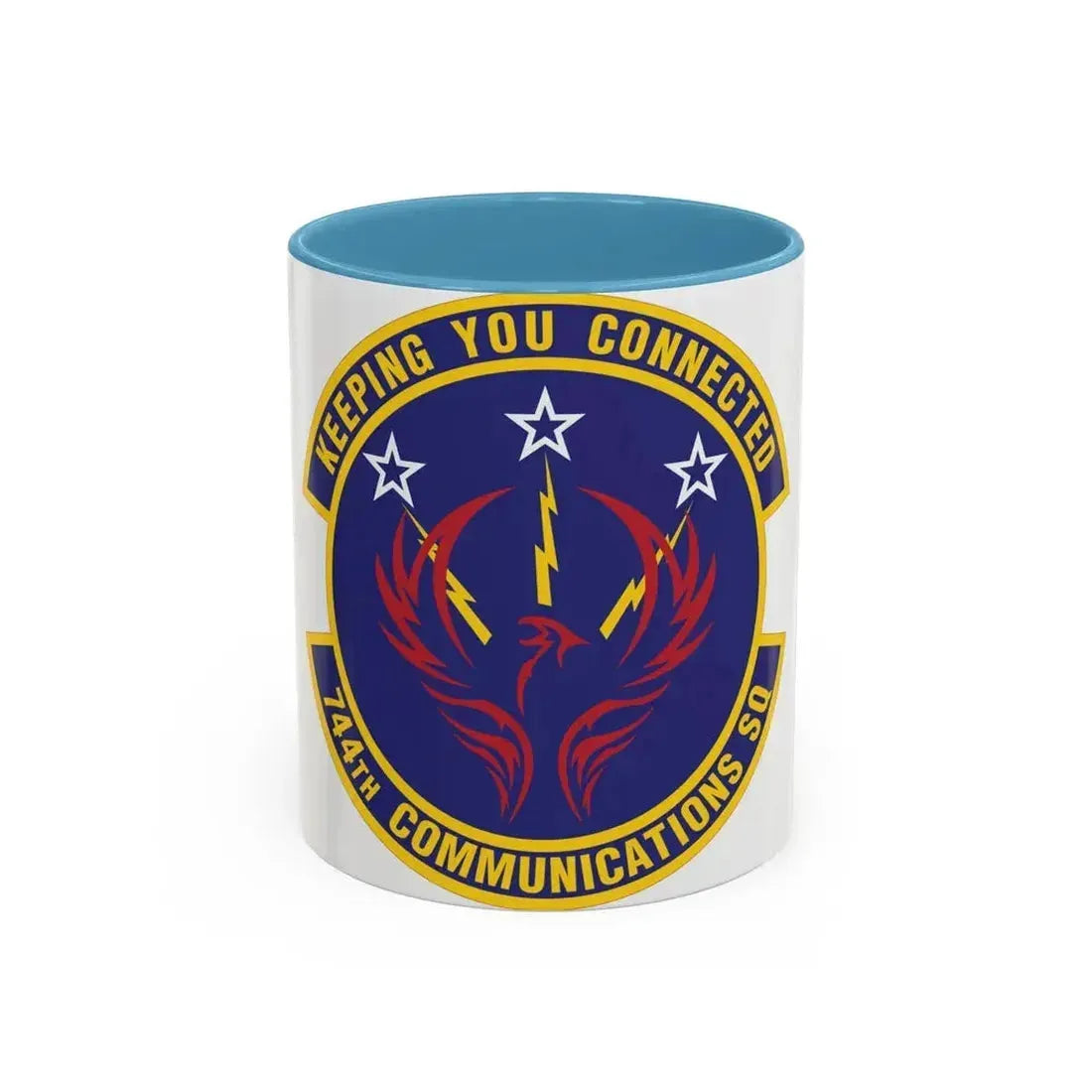 744th Communications Squadron (U.S. Air Force) Accent Coffee Mug 11oz Light Blue - Go Mug Yourself