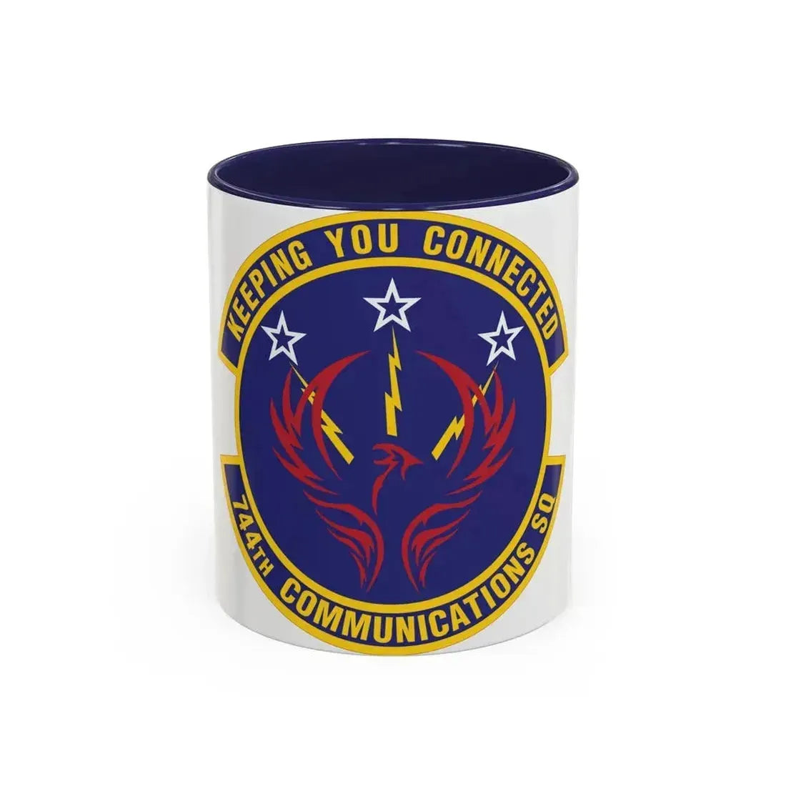 744th Communications Squadron (U.S. Air Force) Accent Coffee Mug 11oz Navy - Go Mug Yourself