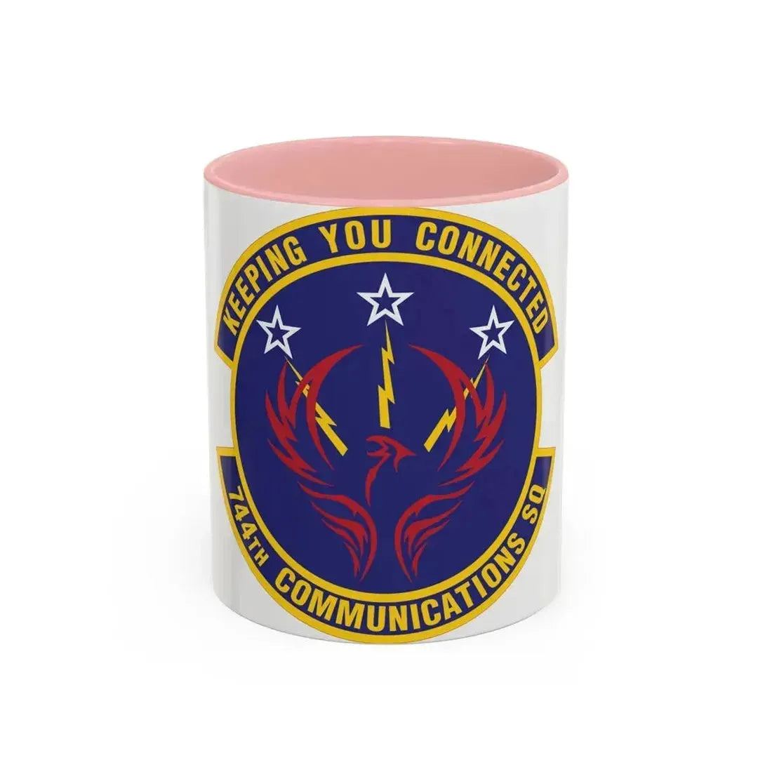 744th Communications Squadron (U.S. Air Force) Accent Coffee Mug 11oz Pink - Go Mug Yourself