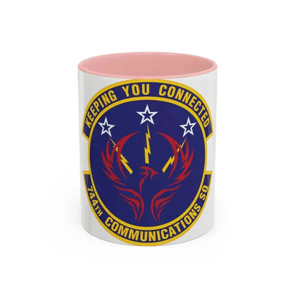 744th Communications Squadron (U.S. Air Force) Accent Coffee Mug 11oz Pink - Go Mug Yourself