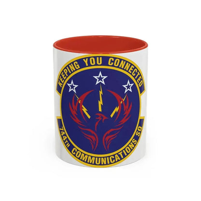 744th Communications Squadron (U.S. Air Force) Accent Coffee Mug 11oz Red - Go Mug Yourself