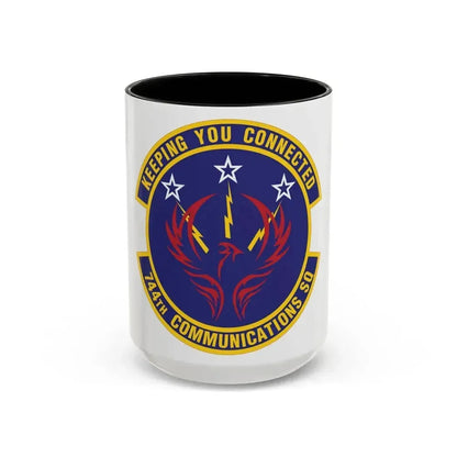 744th Communications Squadron (U.S. Air Force) Accent Coffee Mug 15oz Black - Go Mug Yourself