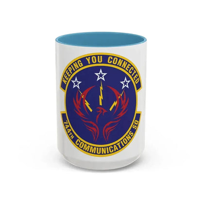 744th Communications Squadron (U.S. Air Force) Accent Coffee Mug 15oz Light Blue - Go Mug Yourself