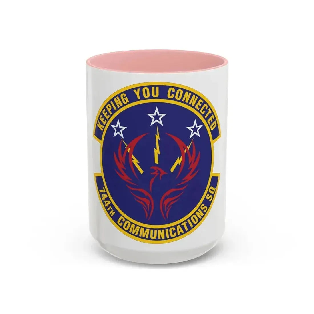 744th Communications Squadron (U.S. Air Force) Accent Coffee Mug 15oz Pink - Go Mug Yourself