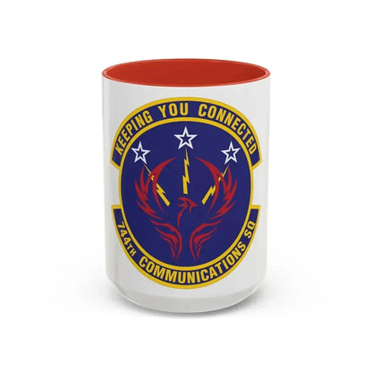 744th Communications Squadron (U.S. Air Force) Accent Coffee Mug 15oz Red - Go Mug Yourself
