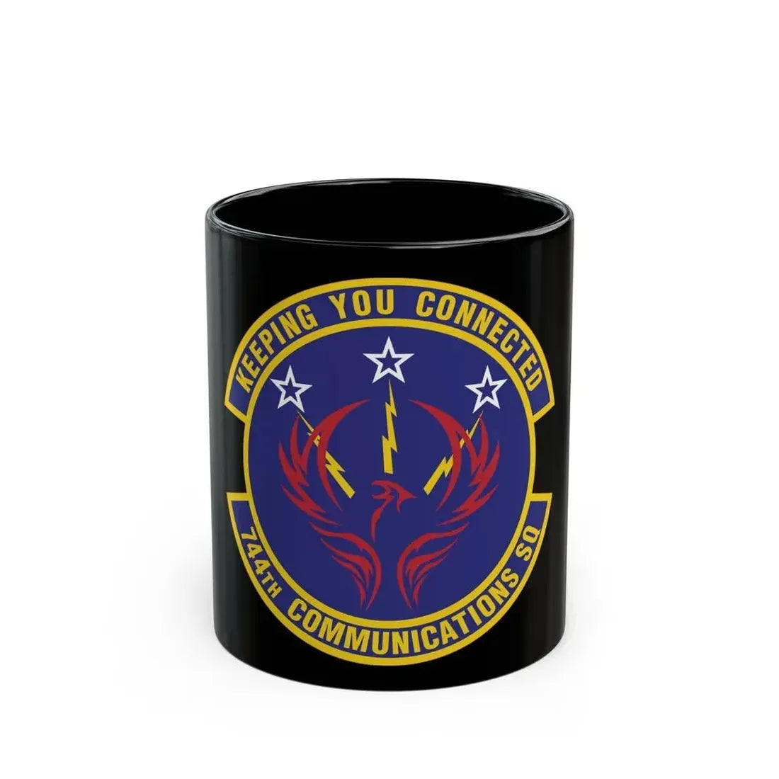 744th Communications Squadron (U.S. Air Force) Black Coffee Mug 11oz - Go Mug Yourself