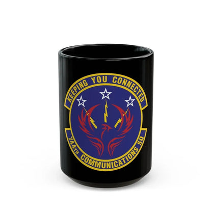 744th Communications Squadron (U.S. Air Force) Black Coffee Mug 15oz - Go Mug Yourself