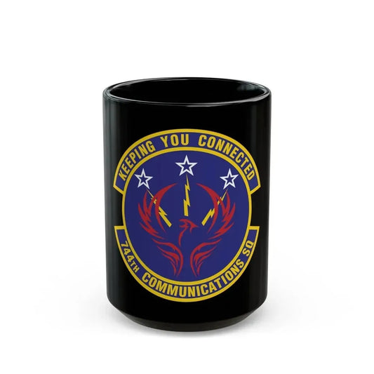 744th Communications Squadron (U.S. Air Force) Black Coffee Mug 15oz - Go Mug Yourself