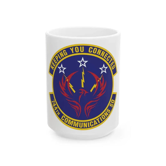 744th Communications Squadron (U.S. Air Force) White Coffee Mug 15oz - Go Mug Yourself