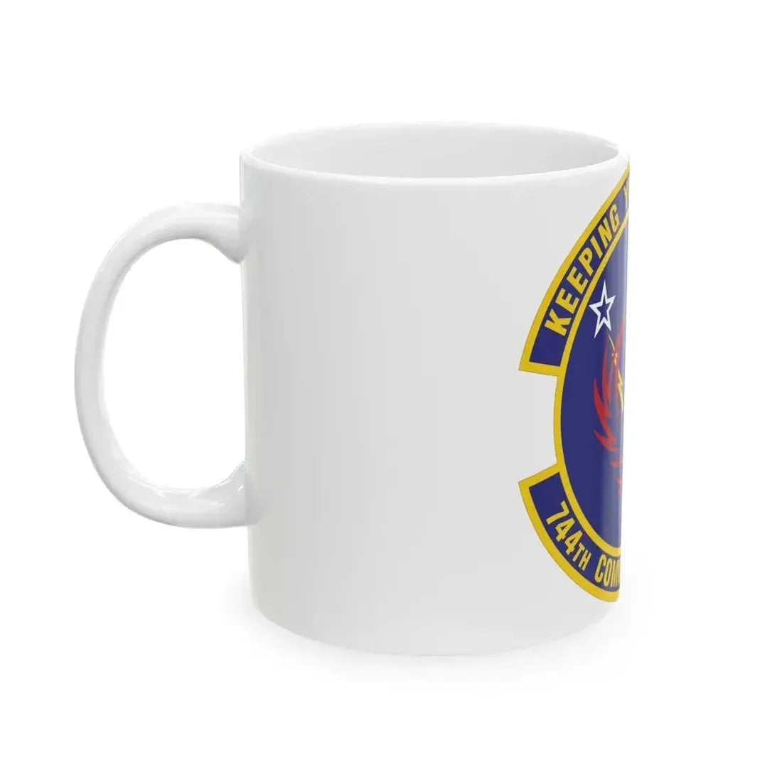 744th Communications Squadron (U.S. Air Force) White Coffee Mug - Go Mug Yourself