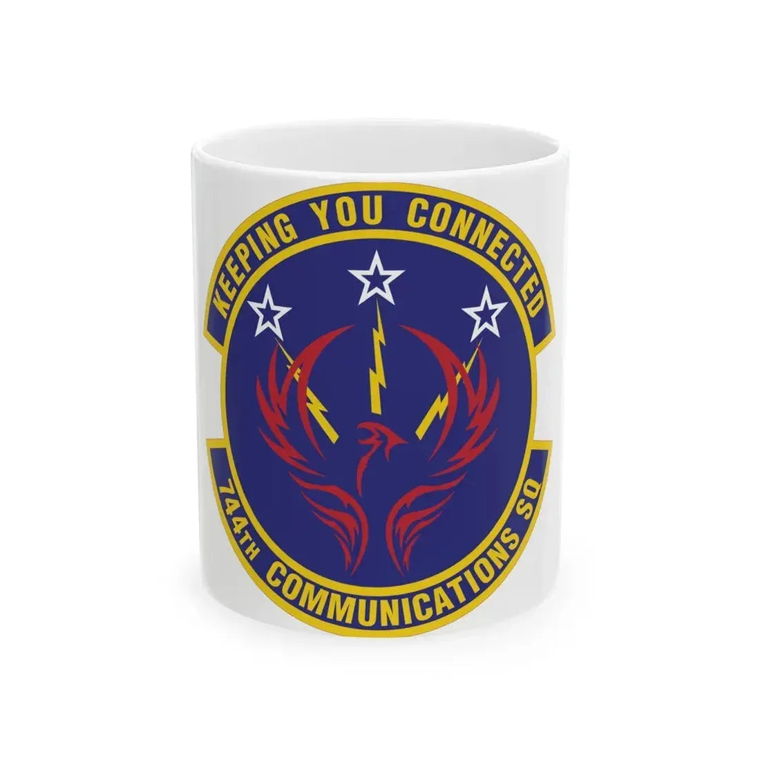 744th Communications Squadron (U.S. Air Force) White Coffee Mug - Go Mug Yourself