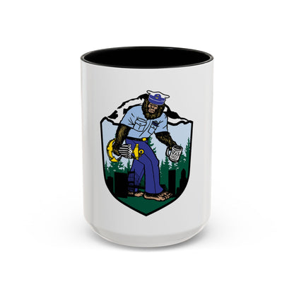 USCG Sailor Squatch (U.S. Coast Guard) Accent Coffee Mug