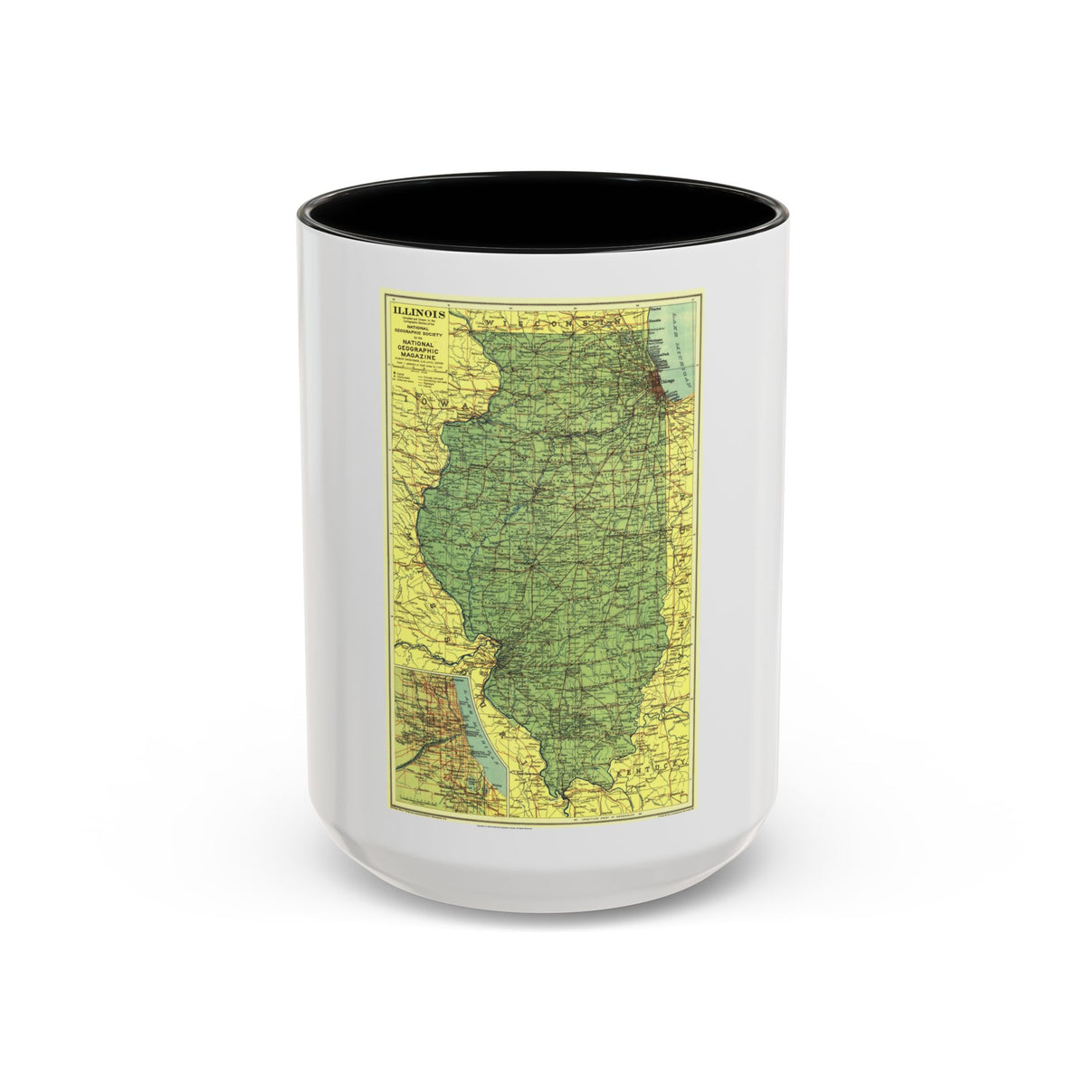USA - Illinois (1931) (Map) Accent Coffee Mug