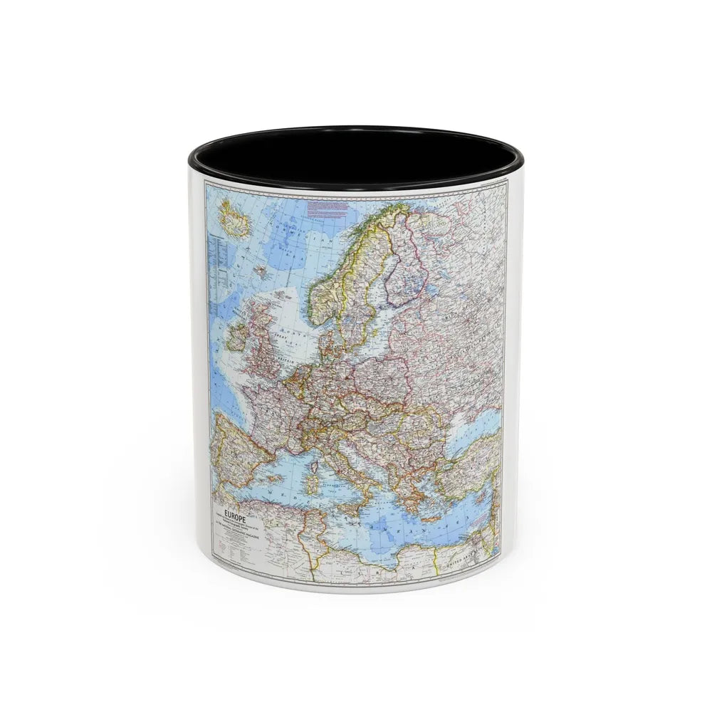 Europe (1969) (Map) Accent Coffee Mug-11oz-Black-Go Mug Yourself