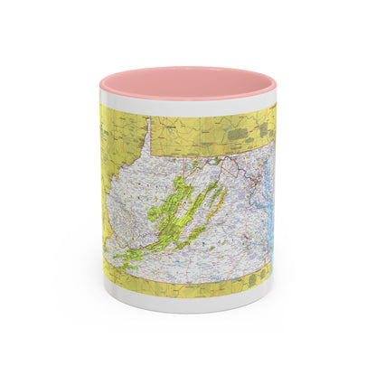 USA - Mid-Atlantic States 1 (1976) (Map) Accent Coffee Mug