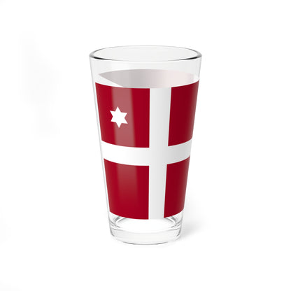 Naval Rank Flag of Denmark - Flotilla Admiral (Denmark) Pint Glass 16oz