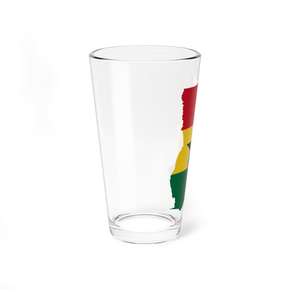 Flag map of Ghana (Ghana) Pint Glass 16oz