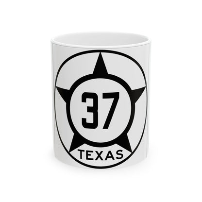 Old Texas 37 (Texas) (Road Sign) White Coffee Mug