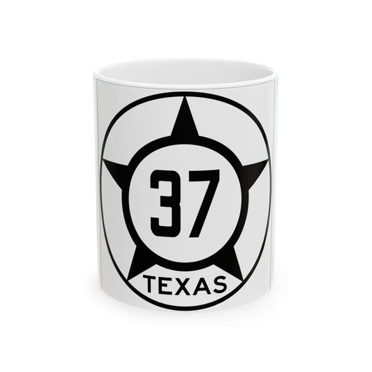 Old Texas 37 (Texas) (Road Sign) White Coffee Mug